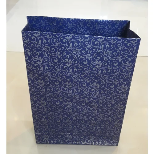 ساک دستی کاغذی بزرگ ، طرح رنگی سُرمه ای