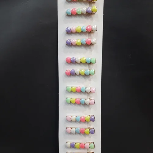 گیره انبری رنگی طرح قلب ، عمده ۱۲ تایی