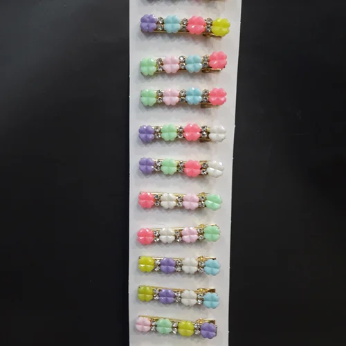 گیره انبری رنگی ، طرح گل عمده ۱۲ تایی