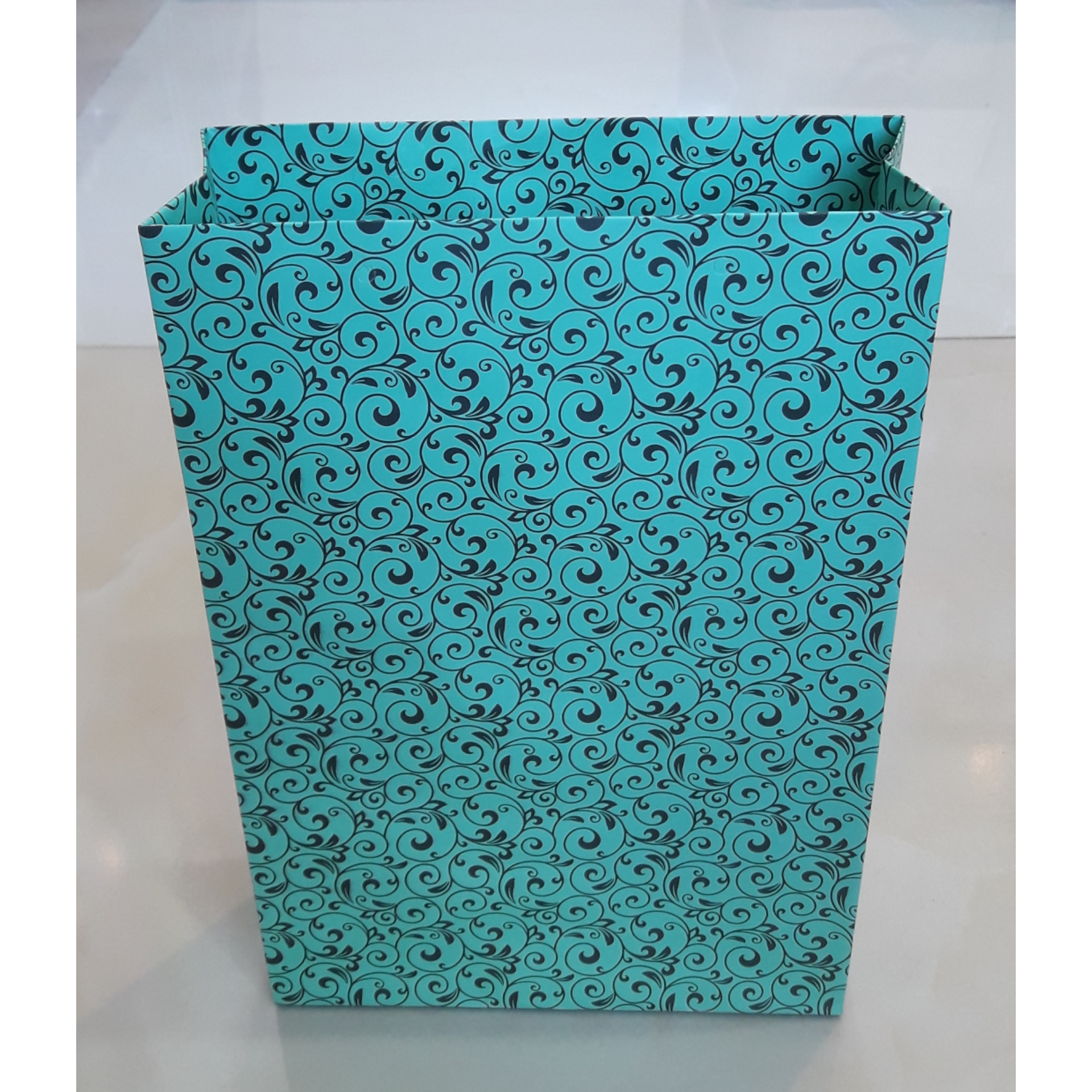 ساک دستی کاغذی بزرگ ، طرح رنگی فیروزه ای